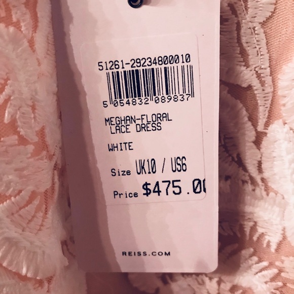 REISS Floral Lace Midi Dress - Picture 3 of 6